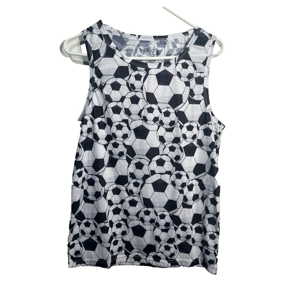 black‎ jack soccer tank top shirt sleeveless size small